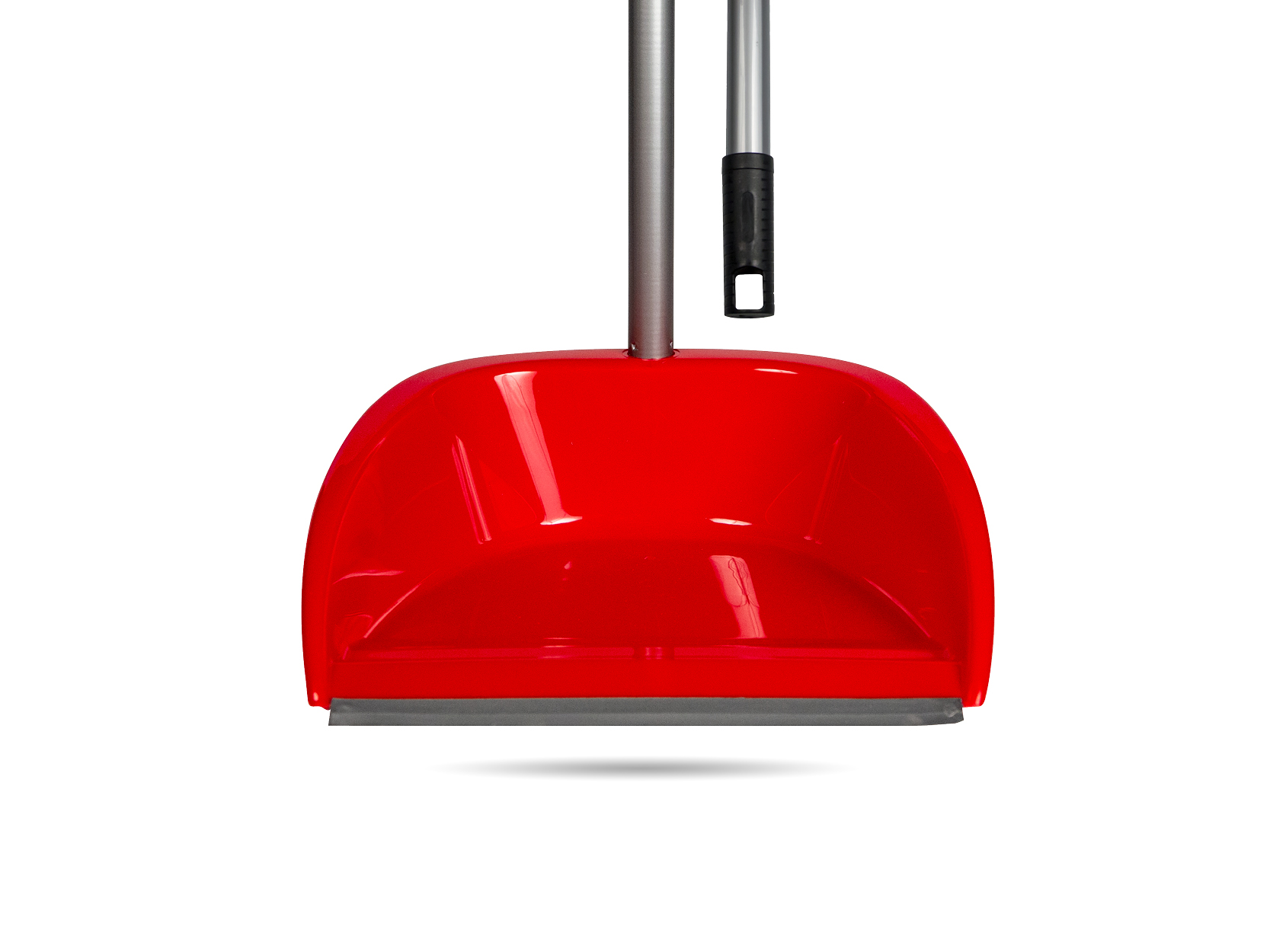 Dustpan with rubber and metallic handle 70 cm.